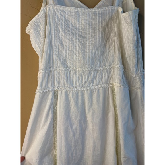 100% cotton‎ drop waist tie shoulder lace detail old navy dress 12 white - Picture 7 of 9